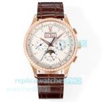 Swiss Replica V2 Jaeger-LeCoultre Master Rose Gold Watch with Diamond Bezel 